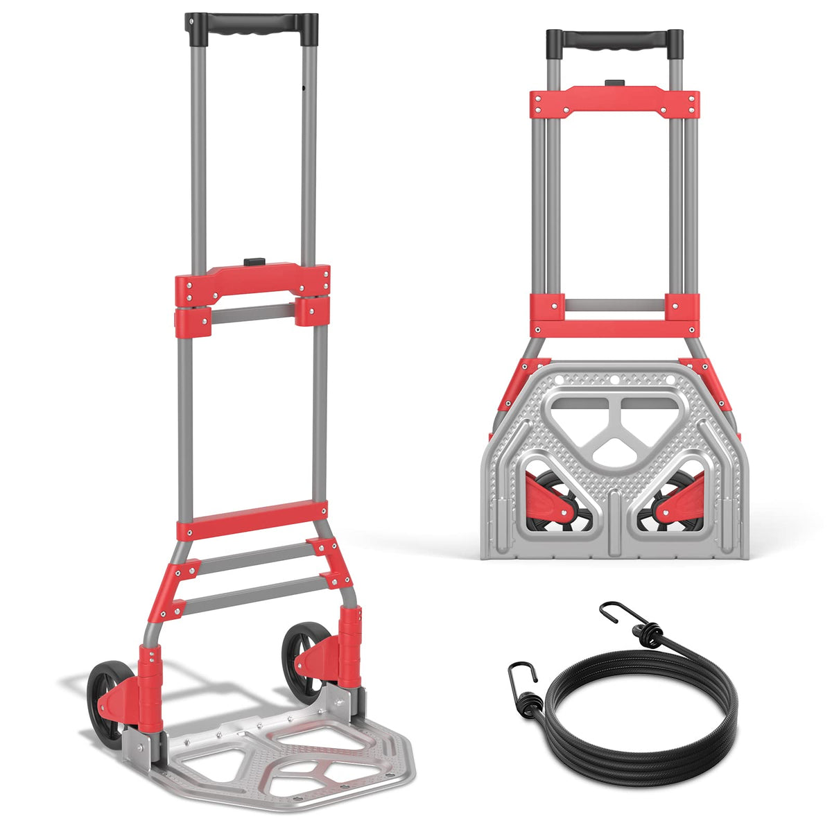 Goplus Folding Hand Truck, 150 LBS Weight Capacity Portable Cart with Telescoping Handle