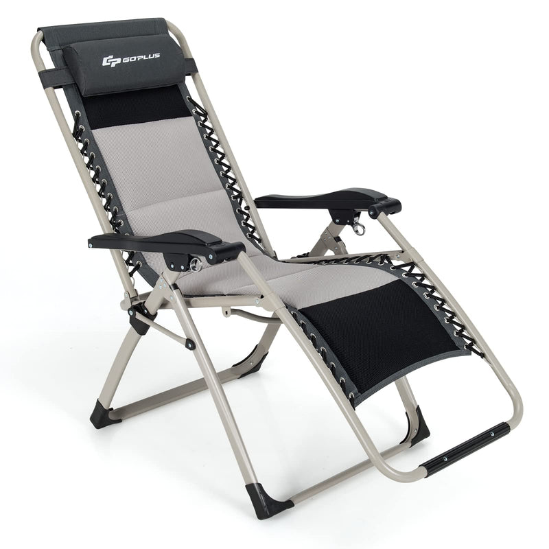 Load image into Gallery viewer, Folding Zero Gravity Chair, Removable Head Pillow, 660 lbs Weight Capacity - GoplusUS
