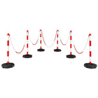 Goplus 6 Pack Delineator Post Cone, Traffic Cones Safety Barrier with Octagonal Fillable Base & 5FT Link Chains - GoplusUS
