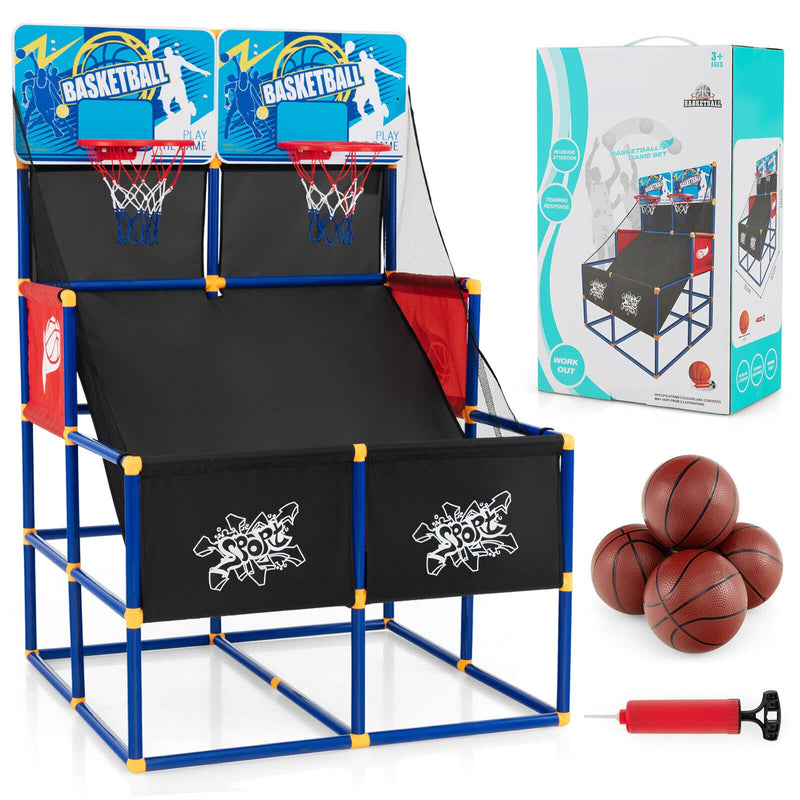 Load image into Gallery viewer, Goplus Kids Basketball Arcade Game, Dual Shot Basketball Game for 2 Players with 4 Balls &amp; Inflation Pump - GoplusUS
