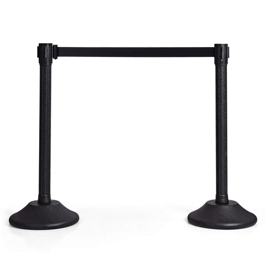2Pcs Stanchion Post, Crowd Control Rope Barrier with 6.3 Foot Retractable Belt - GoplusUS