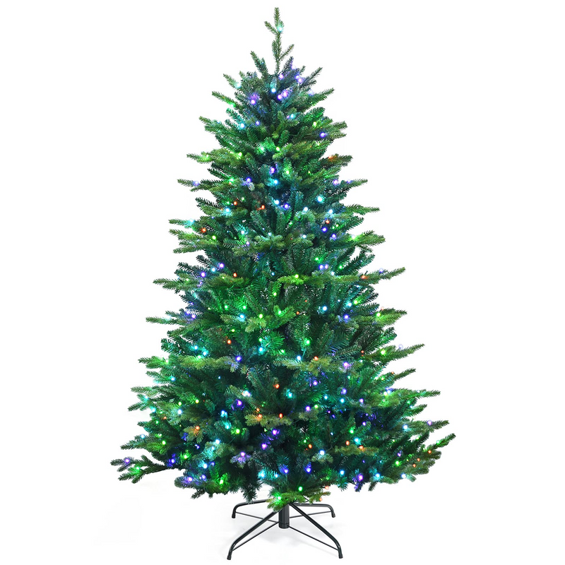 Load image into Gallery viewer, Goplus 6ft Pre-lit Christmas Tree, Hinged Artificial Xmas Tree w/ 420 APP Controlled LED Lights - GoplusUS

