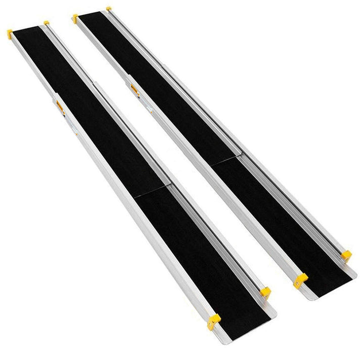 Goplus Wheelchair Ramp, Adjustable Portable Aluminum Ramps with Non-Sk ...