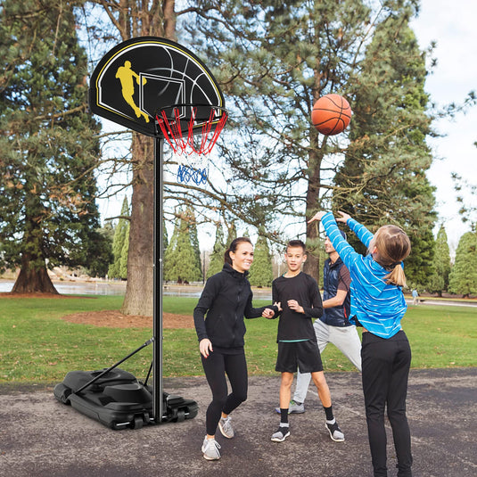 Goplus Portable Basketball Hoop Outdoor Indoor, 4.25-10FT 12-Level Adjustable Basketball Goal - GoplusUS