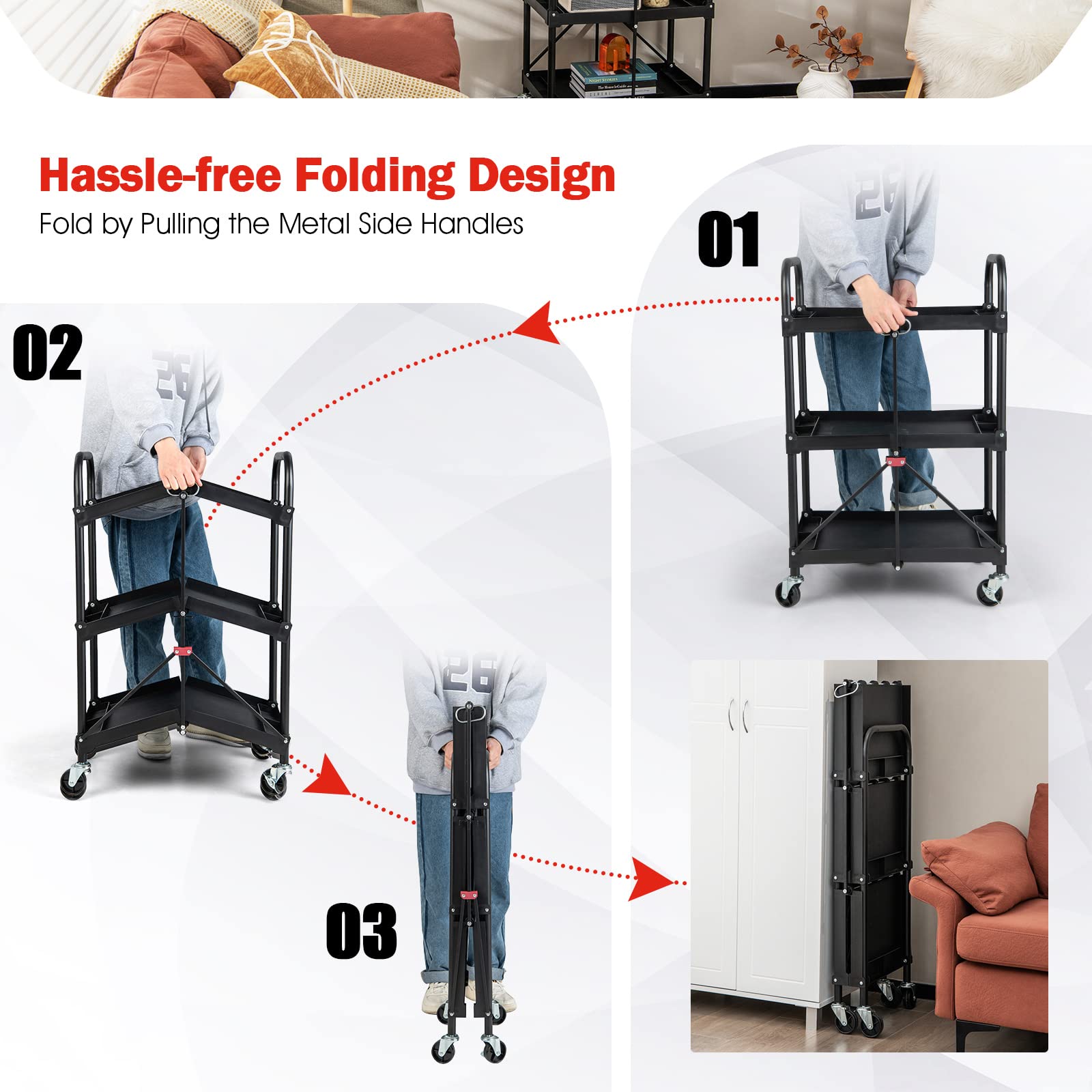 Goplus Folding Utility Cart