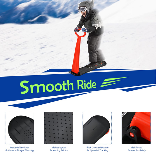 Goplus Ski Scooter Fold-up Snowboard, Snow Scooter W/ Grip Handle - GoplusUS