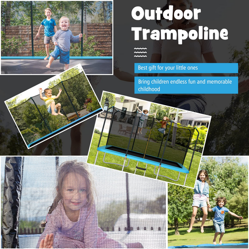 Load image into Gallery viewer, Goplus 8FT x 14FT Rectangular Trampoline, 440LBS Bearing Recreational Trampolines w/ Enclosure Net &amp; Non-Slip Ladder - GoplusUS
