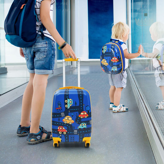 Kids Luggage Set, 12" & 18" Kids Carry On Luggage Set - GoplusUS