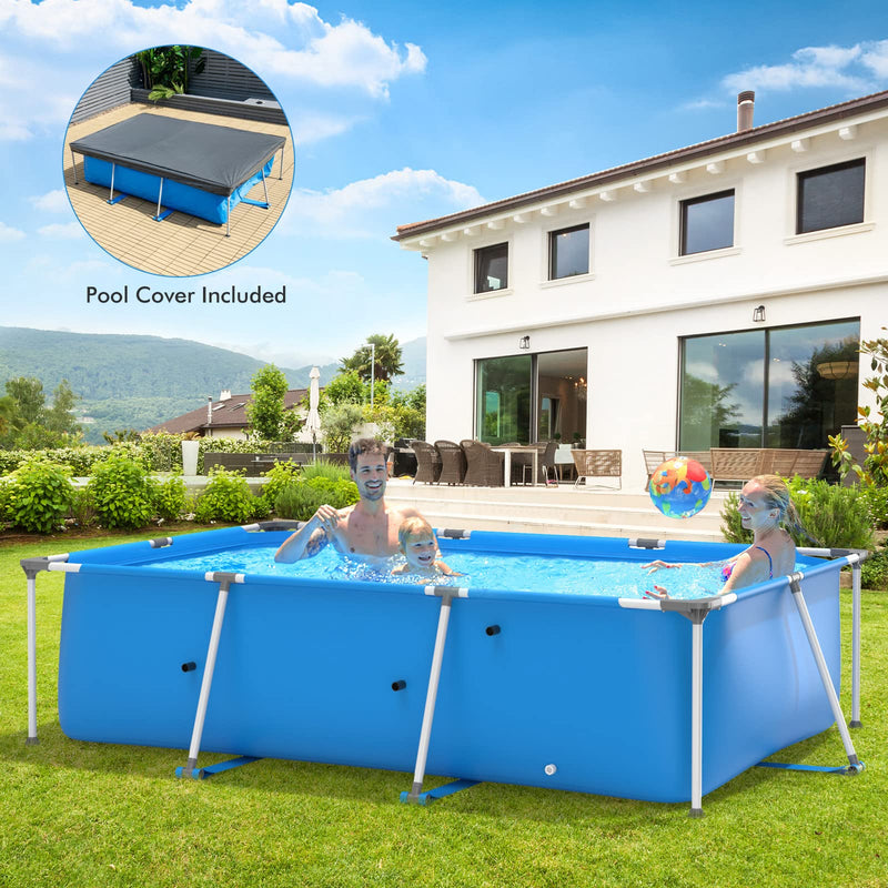 Load image into Gallery viewer, Outdoor Above Ground Pool, 10ft x 6.7ft x 30in Rectangular Frame Swimming Pools - GoplusUS
