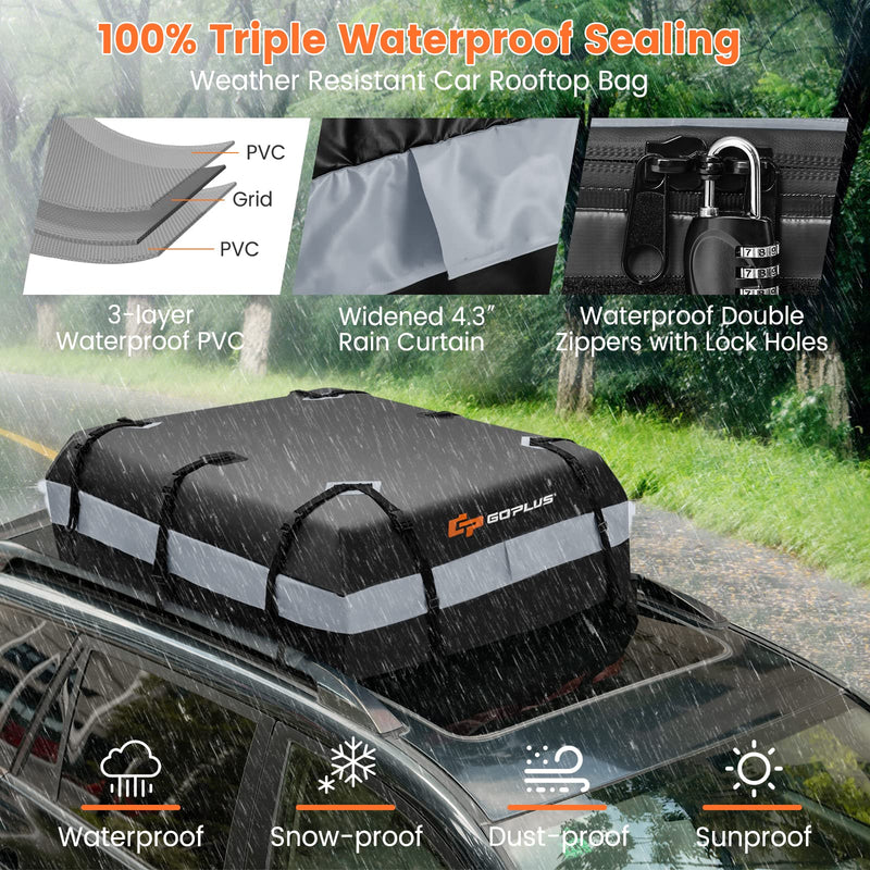 Load image into Gallery viewer, Goplus 15 Cubic Feet Rooftop Cargo Carrier
