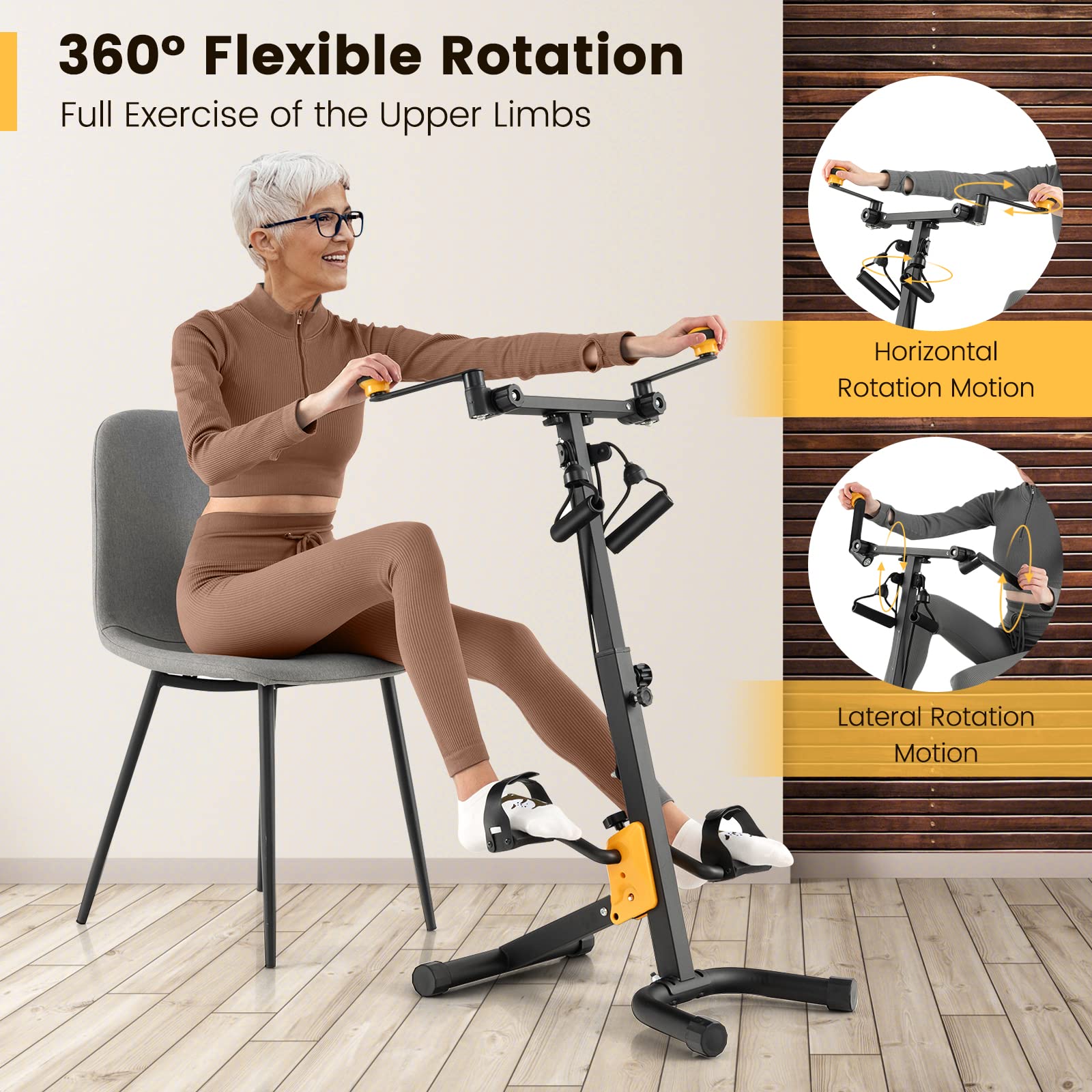 Goplus Foldable Pedal Exerciser for Seniors