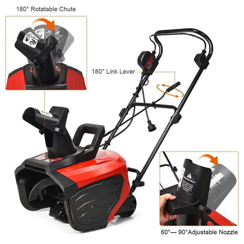 20 Inch 120V 15Amp Electric Snow Thrower with 180° Rotatable Chute