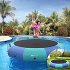 Inflatable Water Trampoline, 10FT/12FT/15FT Recreational Water Bouncer w/ Electric Inflator, Rope Ladder - GoplusUS