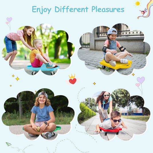Goplus Kids Scooter Board, Sitting Floor Scooter with Handles, Non-marring Universal Casters for Gym Class - GoplusUS