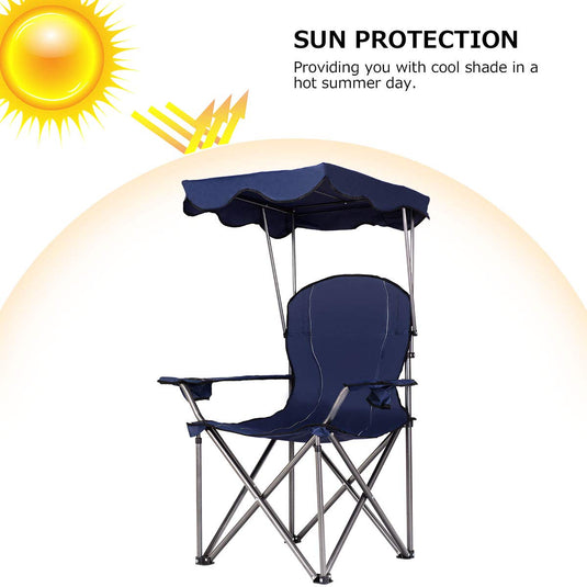 Goplus Double Beach Chair with Canopy Shade, Folding Lawn Camping Chairs  with Sunshade & Mini Table Beverage Holder & Carrying Bag for Outdoor  Travel Hiking Fishing Poolside (Lake Blue) : : Sports