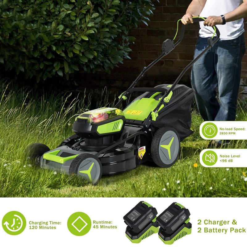 Load image into Gallery viewer, Goplus Cordless Lawn Mower, 18 Inch Electric Push Mower - GoplusUS
