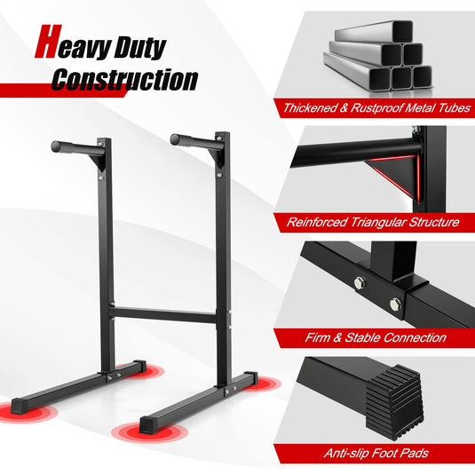 Goplus Multifunctional Dip Stand Dip Station, 600 LBS Capacity Heavy Duty Dip Bar Push Up Bar