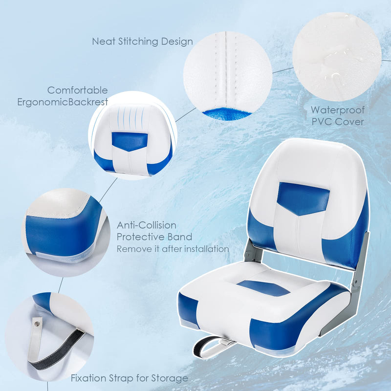 Load image into Gallery viewer, Folding Boat Seats, Low-Back Boat Seat, 2 Packs - GoplusUS
