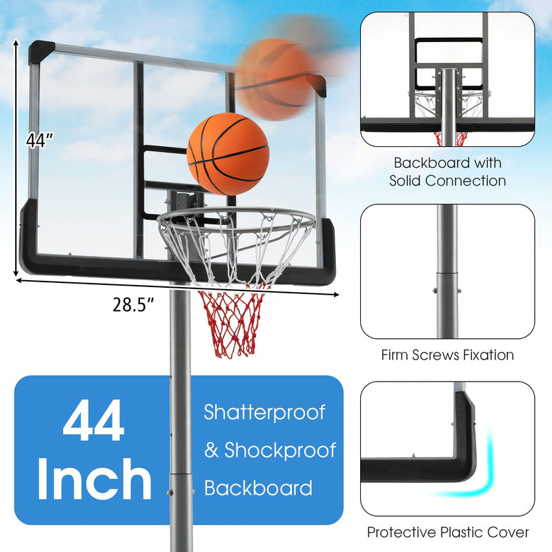 Load image into Gallery viewer, Goplus Portable Basketball Hoop Outdoor, 64&quot;-79&quot; Poolside Basketball Goal Height Adjustable
