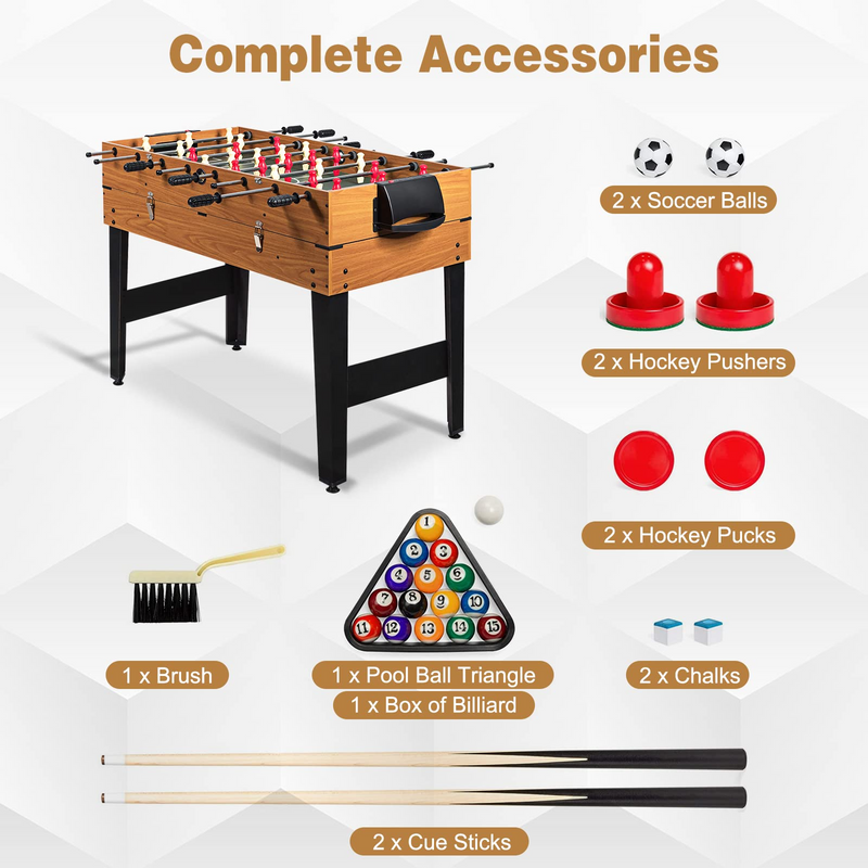 Load image into Gallery viewer, Goplus 48 Inch Game Table, 3-in-1 Combo Table Set w/ Adult Size Foosball Table - GoplusUS
