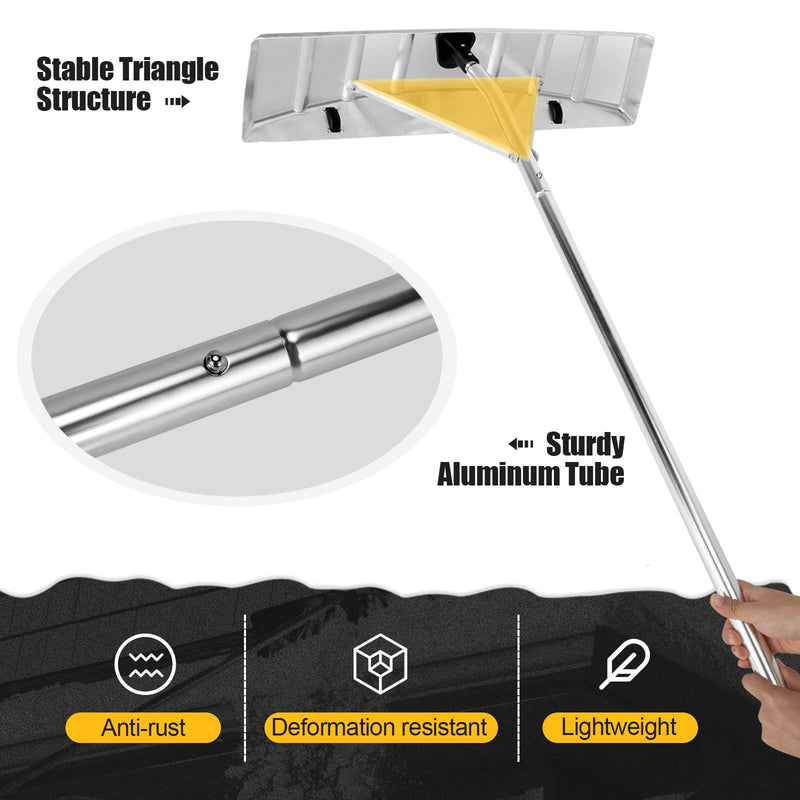 Load image into Gallery viewer, Snow Roof Rake, 25-Inch Blade 20 Ft Extension Snow Shovel for Snow Removal w/ Wheels Anti-Slip Handle
