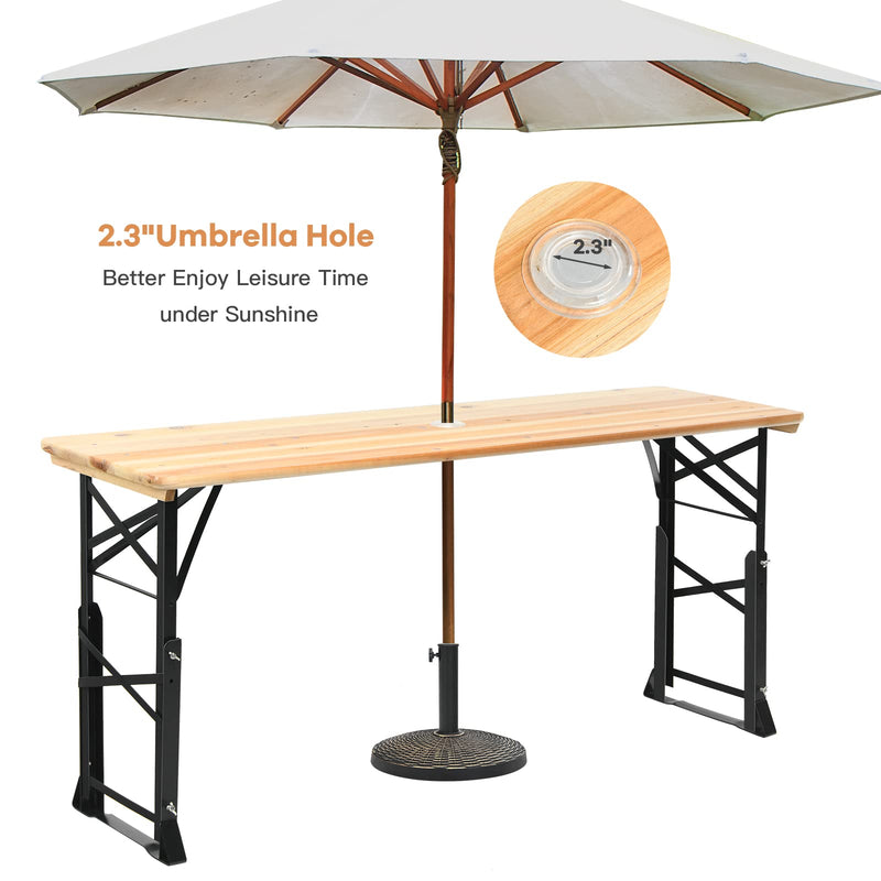 Load image into Gallery viewer, Goplus Folding Picnic Beer Table, Outdoor Camping Table - GoplusUS
