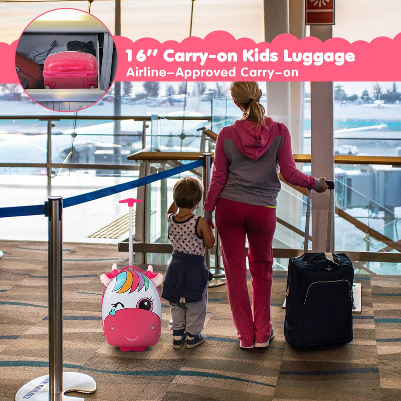 Load image into Gallery viewer, Goplus Kids Luggage, 16闂傚倸鍊搁崐鎼佸磹閻戣姤鍤勯柛顐ｆ礀绾惧鏌曟繛鐐珔缁炬儳娼￠弻锛勪沪鐠囨彃濮堕梺杞扮閸婂綊濡甸崟顔剧杸闁规崘娉涢。娲⒑缂佹ɑ灏伴柛銊ユ健瀵顓奸崱妯侯潯闂佺粯顨呴悧婊兾熼崒娑氱瘈?Carry on Cuitcase with LED Wheels, Waterproof Hard Shell, Lightweight Rolling Luggage for Travel - GoplusUS
