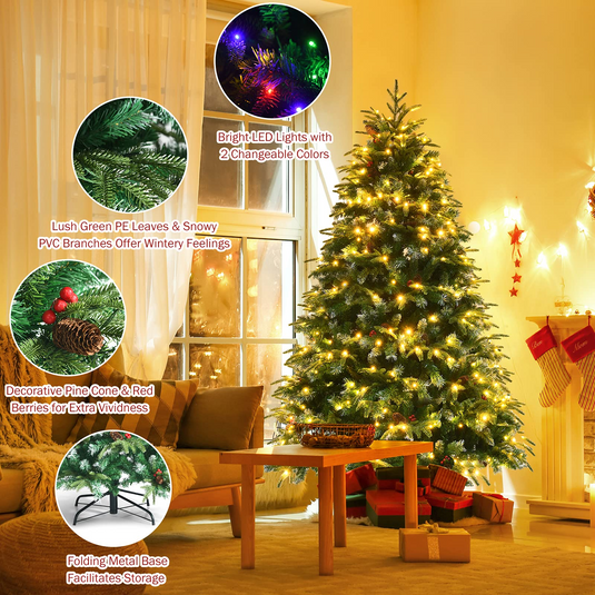 Goplus 5 ft / 6 FT Pre-Lit Artificial Christmas Tree - GoplusUS