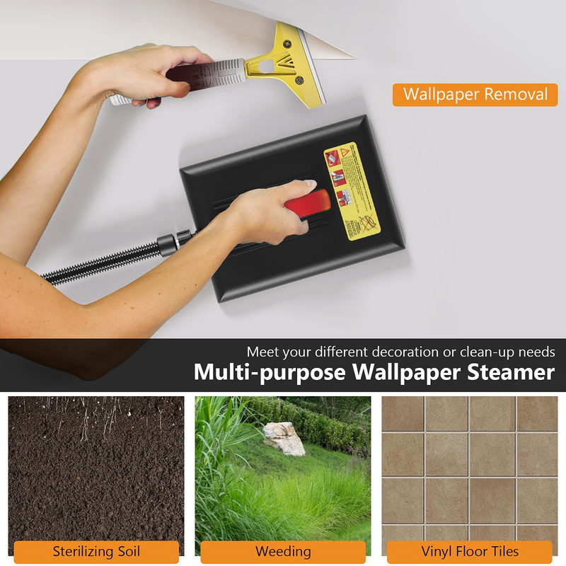 Load image into Gallery viewer, Goplus Wallpaper Steamer Chemical-Free Cleaner for Wallpaper Removal w/ 10FT Hose &amp; Large Steam Plate - GoplusUS
