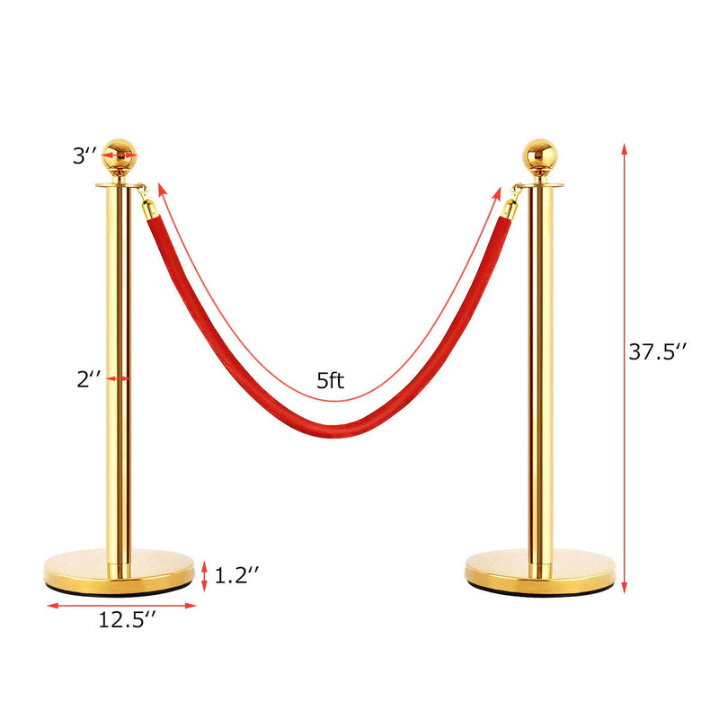 Load image into Gallery viewer, Goplus 4Pcs Stainless Steel Stanchion Posts Queue Pole - GoplusUS
