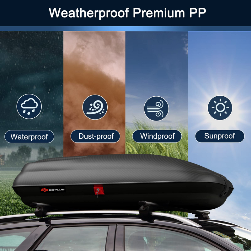 Goplus Rooftop Cargo Box Heavy Duty Hard Shell Roof Cargo Carrier