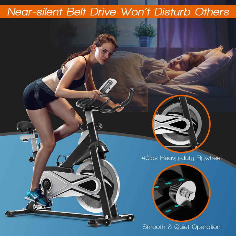 Load image into Gallery viewer, Goplus Exercise Bike, Indoor Cycling Workout Stationary Bike with Adjustable Fitness Saddle - GoplusUS
