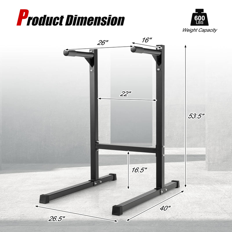 Load image into Gallery viewer, Goplus Multifunctional Dip Stand Dip Station, 600 LBS Capacity Heavy Duty Dip Bar Push Up Bar
