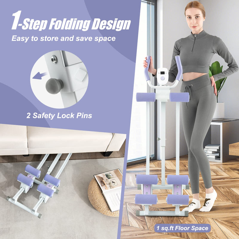 Load image into Gallery viewer, Goplus Foldable Core Abdominal Trainer, AB Workout Machine Exercise Equipment
