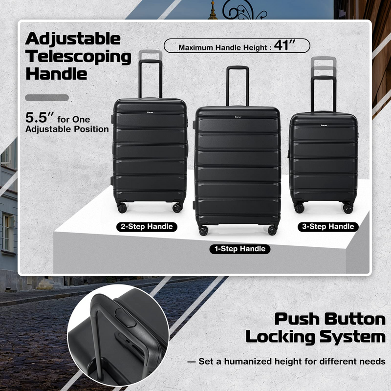 Load image into Gallery viewer, Goplus 3 Piece Luggage Set, Expandable Spinner Suitcase - GoplusUS

