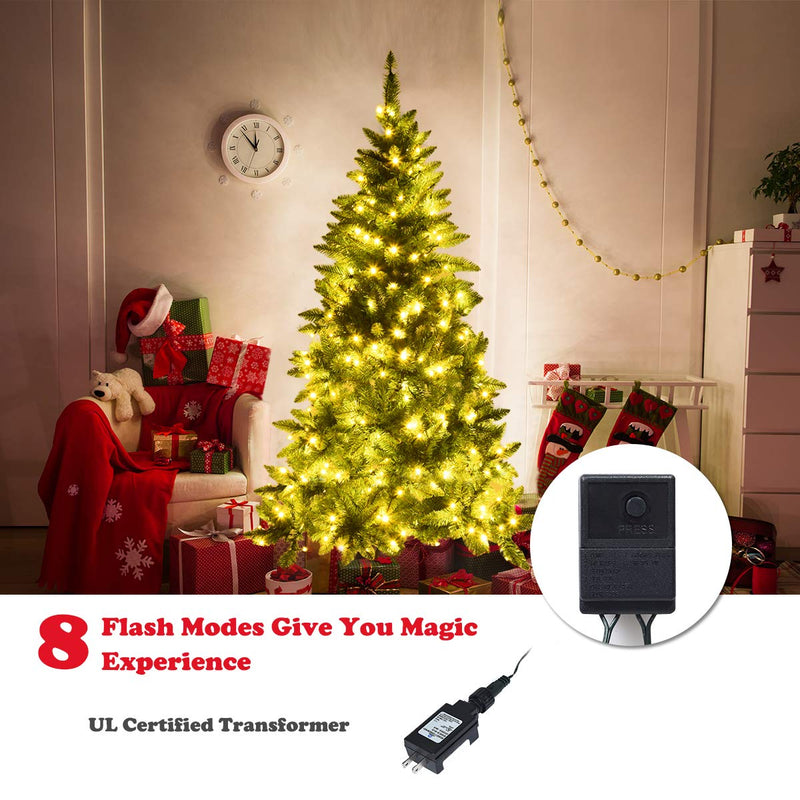 Load image into Gallery viewer, 5ft/6ft Prelit Half-Shape Christmas Tree, Premium PVC Needles Artificial Tree - GoplusUS
