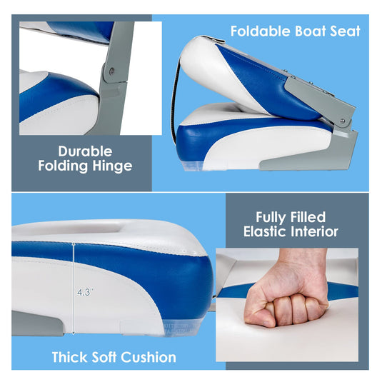 Folding Boat Seats, Low-Back Boat Seat, 2 Packs - GoplusUS