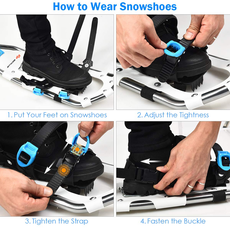Load image into Gallery viewer, Goplus 21&quot;/25&quot;/30&quot; Snowshoes for Men and Women, Lightweight Aluminum Alloy All Terrain Snow Shoes with Adjustable Ratchet Bindings with Carrying Tote Bag - GoplusUS
