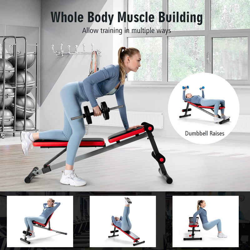 Load image into Gallery viewer, Goplus Adjustable Weight Bench, Workout Bench with 9-Level Adjustable Backrest - GoplusUS
