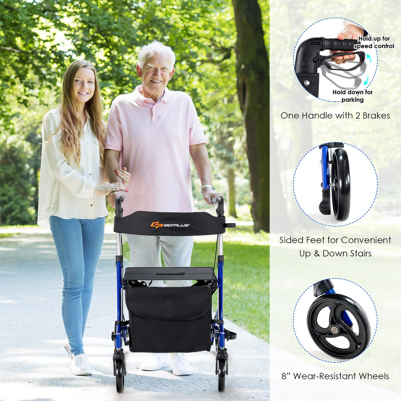 Load image into Gallery viewer, Goplus 2 in 1 Rollator Walkers for Seniors with Seat - GoplusUS
