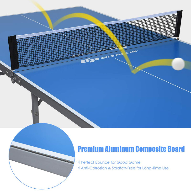 Load image into Gallery viewer, Portable Table Tennis Table, 100% Preassembled, Folding Ping Pong Table Game Set with Net
