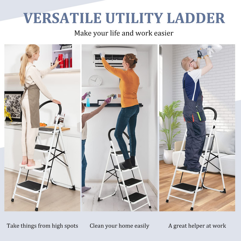 Load image into Gallery viewer, Goplus 4 Step Ladder, Folding Step Stool for Adults with Wide Non-Slip Pedal and Comfort Handgrip for Kitchen Closet Office - GoplusUS
