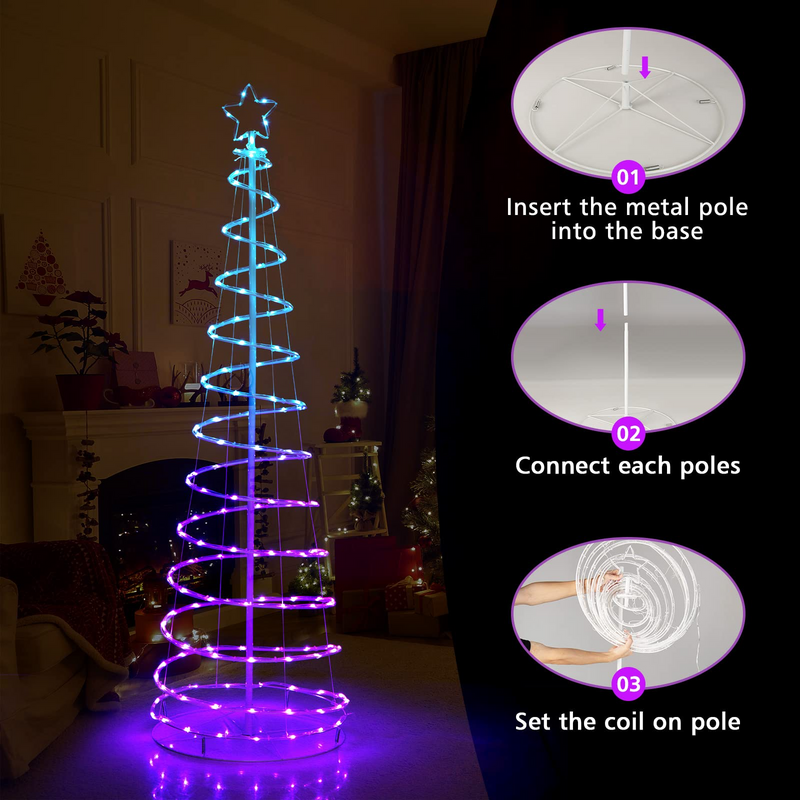 Load image into Gallery viewer, Goplus 6 FT Spiral Christmas Tree, Outdoor Led Christmas Tree with 135 LED Lights - GoplusUS
