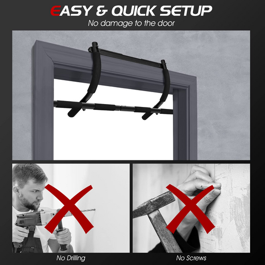 Goplus Pull Up Bar for Doorway, Multi-Grip Chin Up Bar w/ Foam Grips for Door Frame - GoplusUS