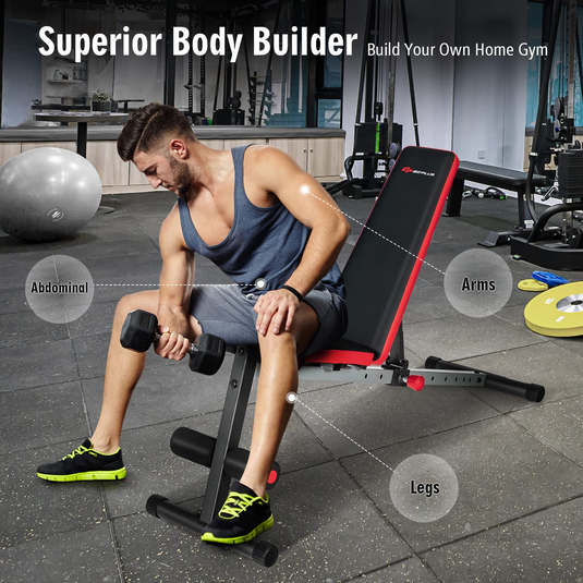 Goplus Adjustable Weight Bench Workout Bench with 9 Level