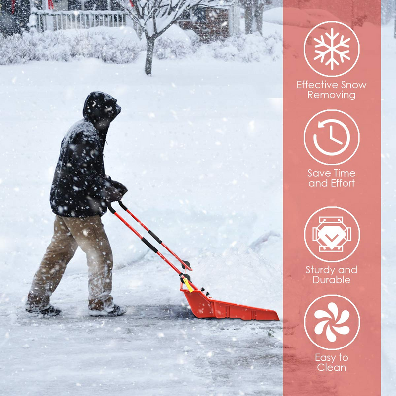 Load image into Gallery viewer, Goplus Snow Shovel, 26&quot; x 24&quot; Folding Poly Sleigh Scoop Pusher - GoplusUS
