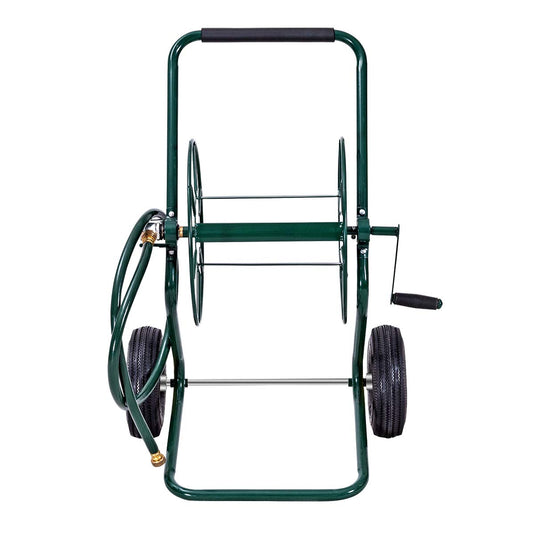 Garden Hose Reel Cart Water Hose Holder Steel Frame for Planting - GoplusUS