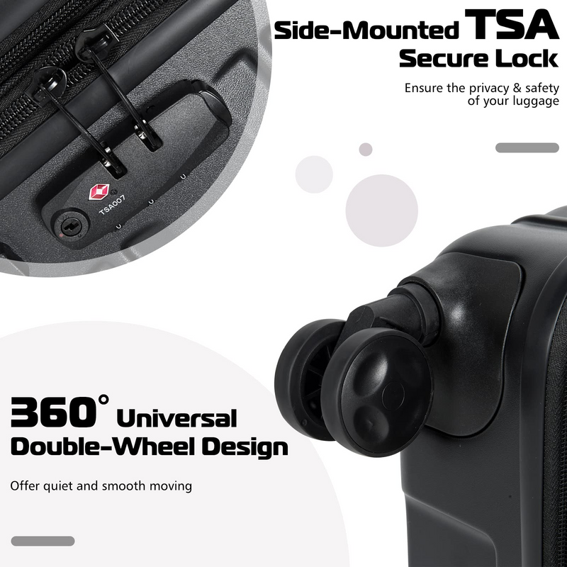 Goplus 3 Piece Luggage Set, Expandable Spinner Suitcase – GoplusUS
