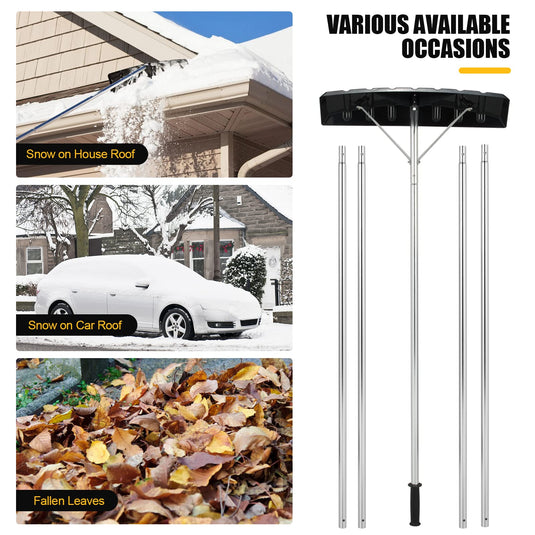 Snow Roof Rake, Extendable 4.8-20FT Snow Shovel for Snow Removal