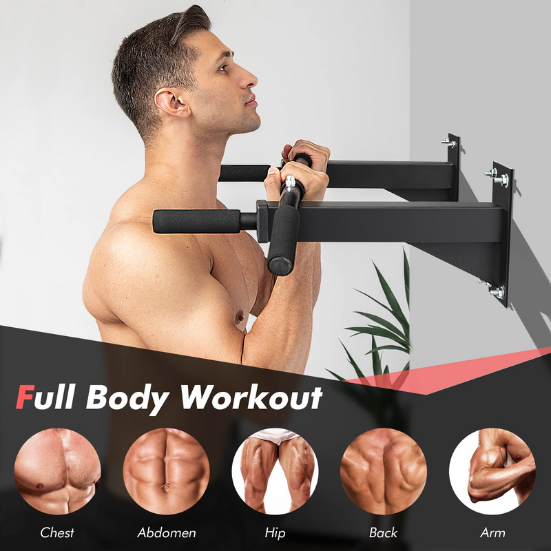Load image into Gallery viewer, Goplus Wall Mounted Pull Up Bar, Steel Chin Up Bar w/ 3 Grip Positions, Multifunctional Pullup Bar for Indoor Home Gym Strength Training Full Body Workout Fitness - GoplusUS
